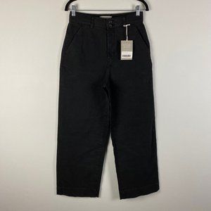 Everlane Black The Organic Crop Wide-Leg Pant Womens Size 8 NWT